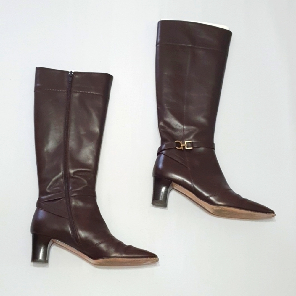 Salvatore Ferragamo Logo detaild leather boots - Picture 4 of 8